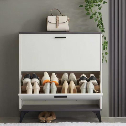 Modern Simple Wooden MDF Living Room Bedroom Double Door Shoe Storage 