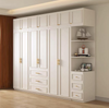 Cream color bedroom furniture solid wood particle board custom bedroom wardrobe