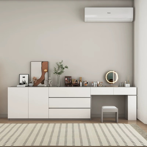 New Discount Stylish Simple Wooden Furniture Solid Wood Customizable Cloakroom Bedroom Large Capacity Storage Dressing Table