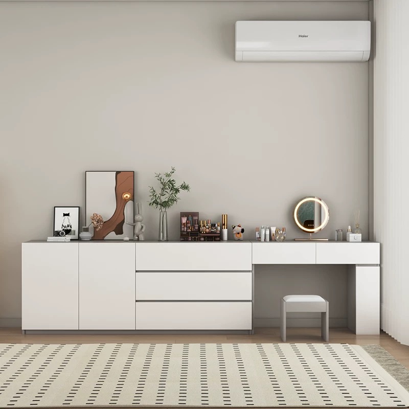 New Discount Stylish Simple Wooden Furniture Solid Wood Customizable Cloakroom Bedroom Large Capacity Storage Dressing Table