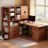 E0 Grade Solid Wood Particle Board Material Nordic Style Study Corner Desk Bookshelf Combination